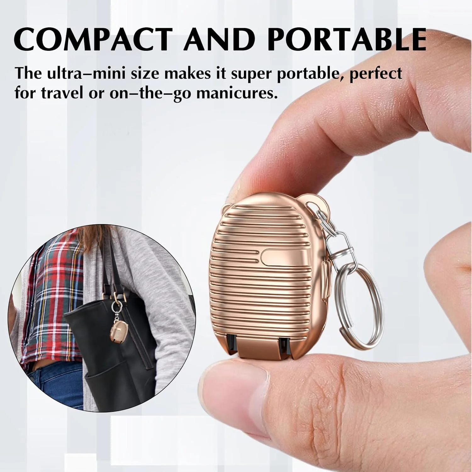 Clipzi: Folding Nail Clipper Keychain in Suitcase Design, Ultra-Portable Stainless Steel Nail Cutter with Built-In File for Travel, Grooming & Everyday Carry - Image 2