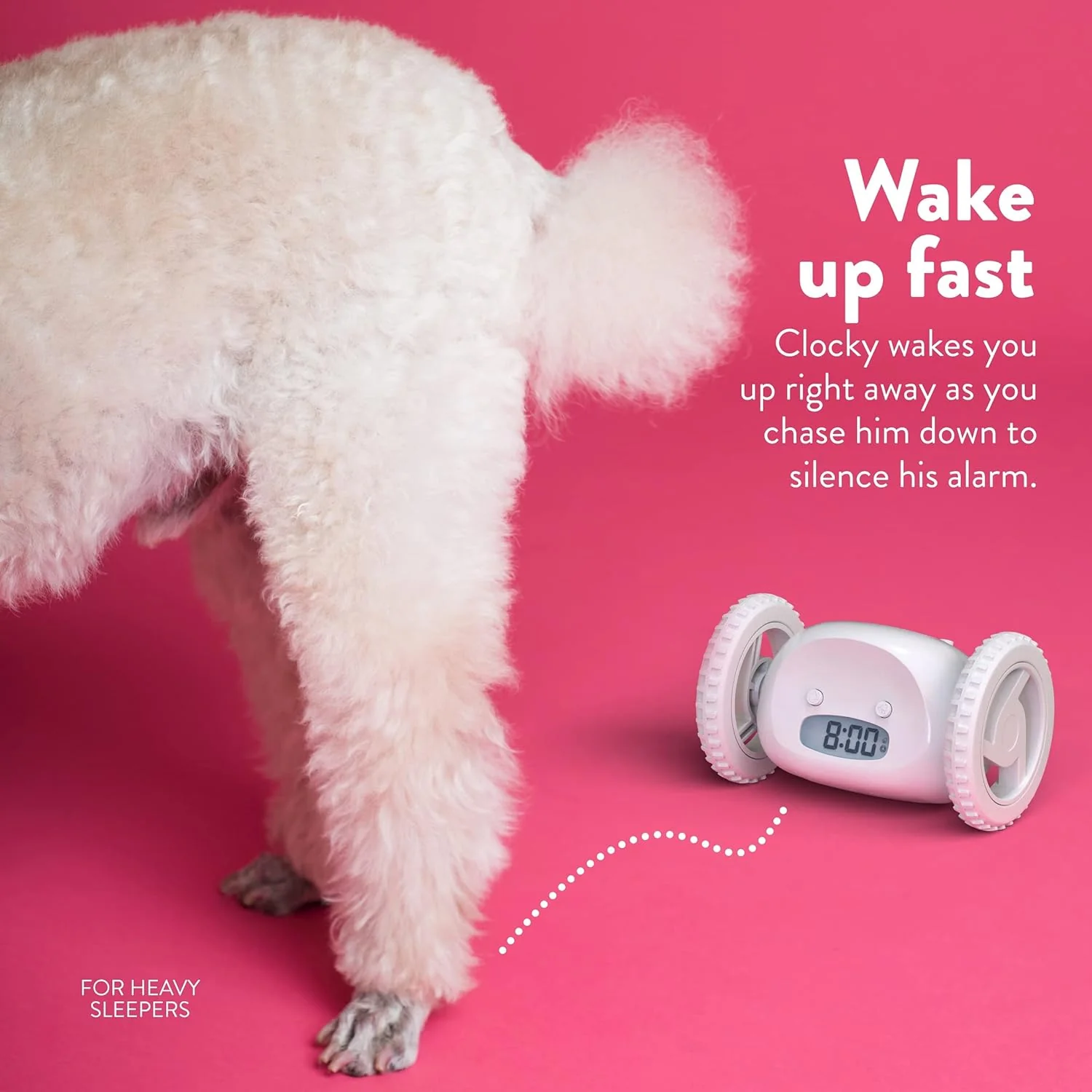 Clocky: The Runaway Alarm Clock – Fun & Cute Rolling Alarm for Heavy Sleepers with Loud Snooze & LED Display - Image 8