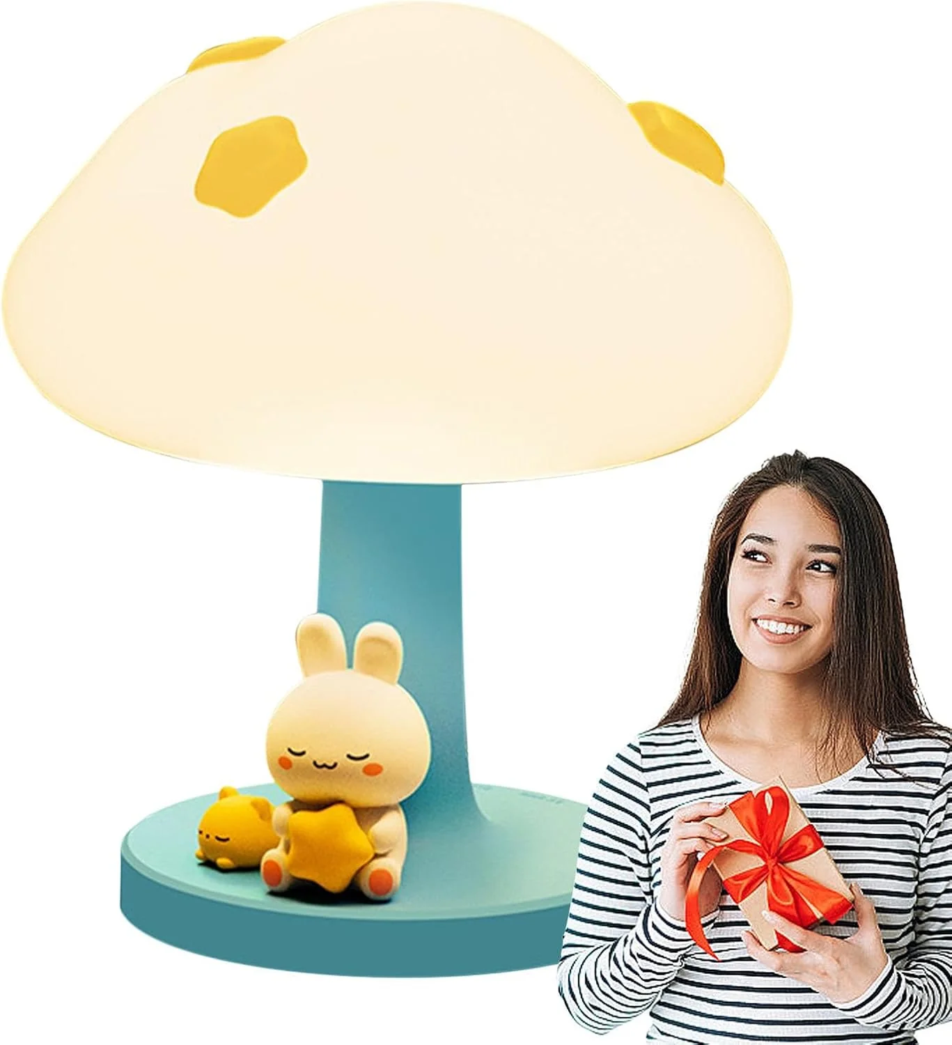 CloudBun: Bunny-Shaped Cloud Night Lamp with Tap Control – Soft Silicone Glow Light for Kids’ Bedrooms & Baby Nursery (3-Level Dimming, Rechargeable) - Image 5
