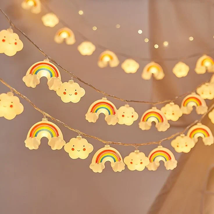 Cloudy: 10ft Cloud & Rainbow LED Fairy String Lights for Bedroom, Festive Décor & Christmas Tree Decoration - Image 6