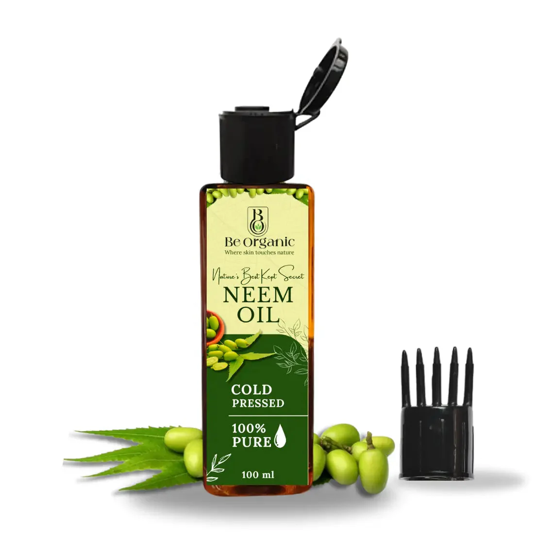 Cold Pressed Neem Oil for Hair, Skin & Scalp – 100% Pure | Be Organic