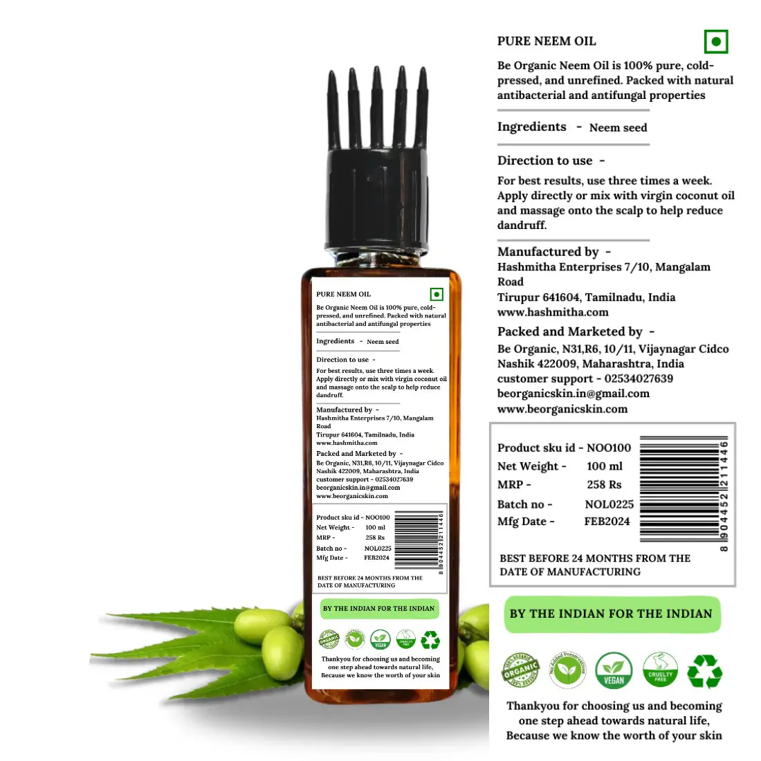 Cold Pressed Neem Oil for Hair, Skin & Scalp – 100% Pure | Be Organic - Image 6