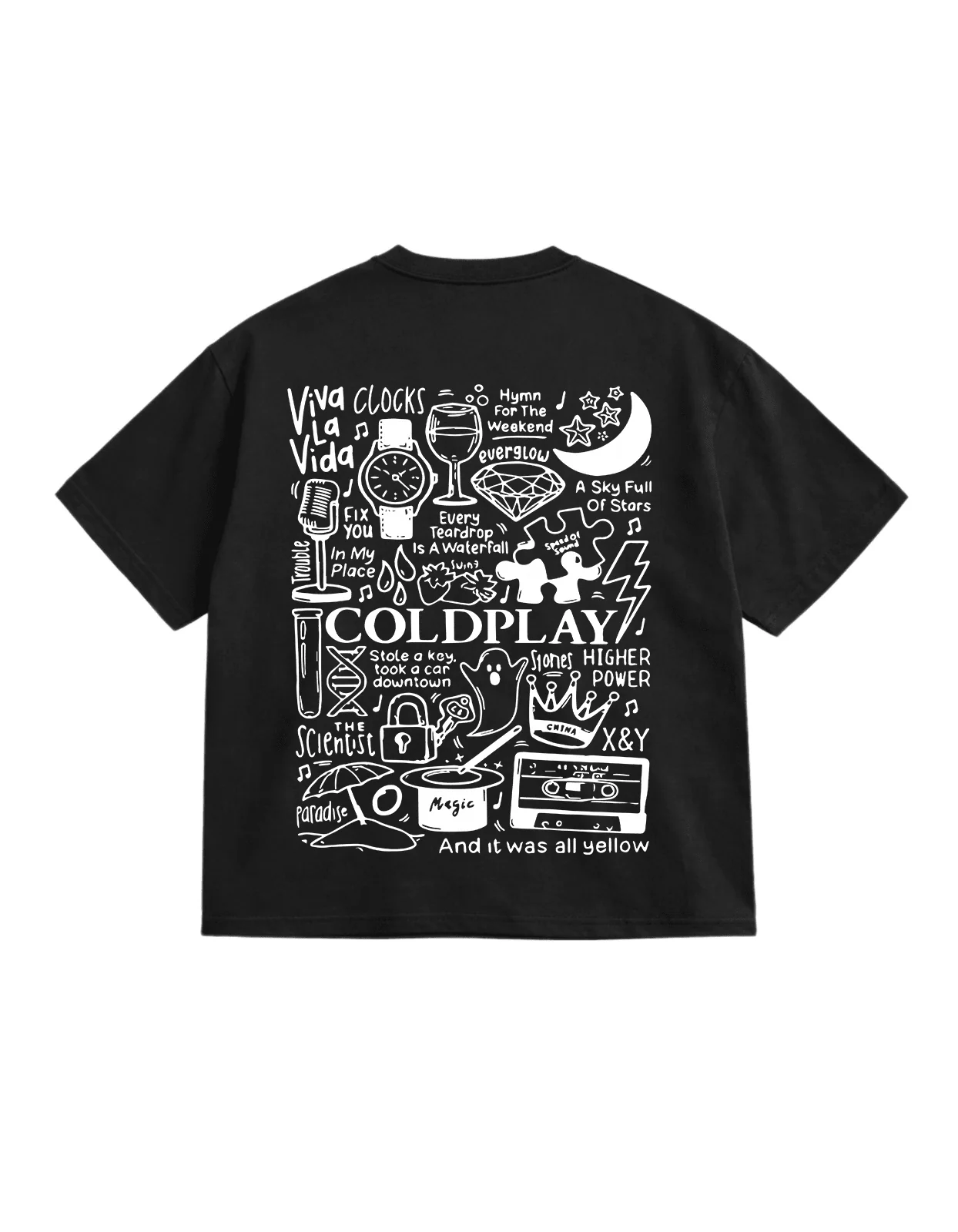 Coldplay Band Music Black Oversize T-Shirt