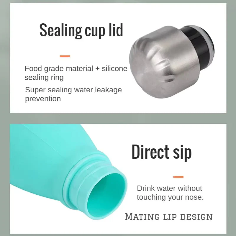 Collapsible Silicone Water Bottle Leakproof Foldable Travel Sports BPA-Free Bottle 1pc - Image 6