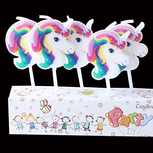 Colorful Unicorn Candles Set (Pack of 5) - Image 2