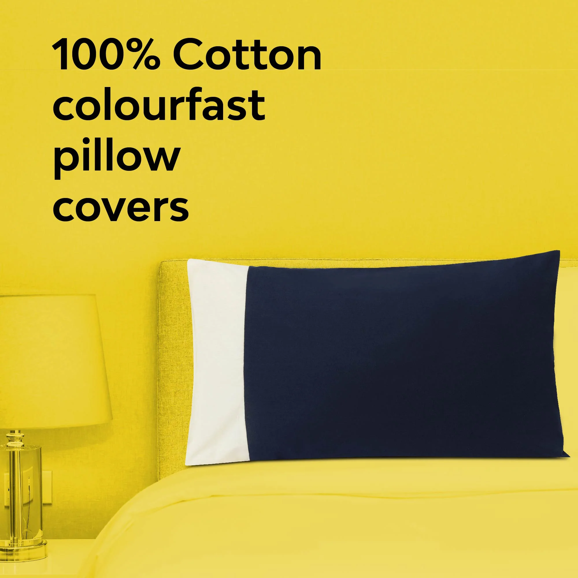 Colour Accent 100% Cotton Bed Pillow Cover | Single - Image 13