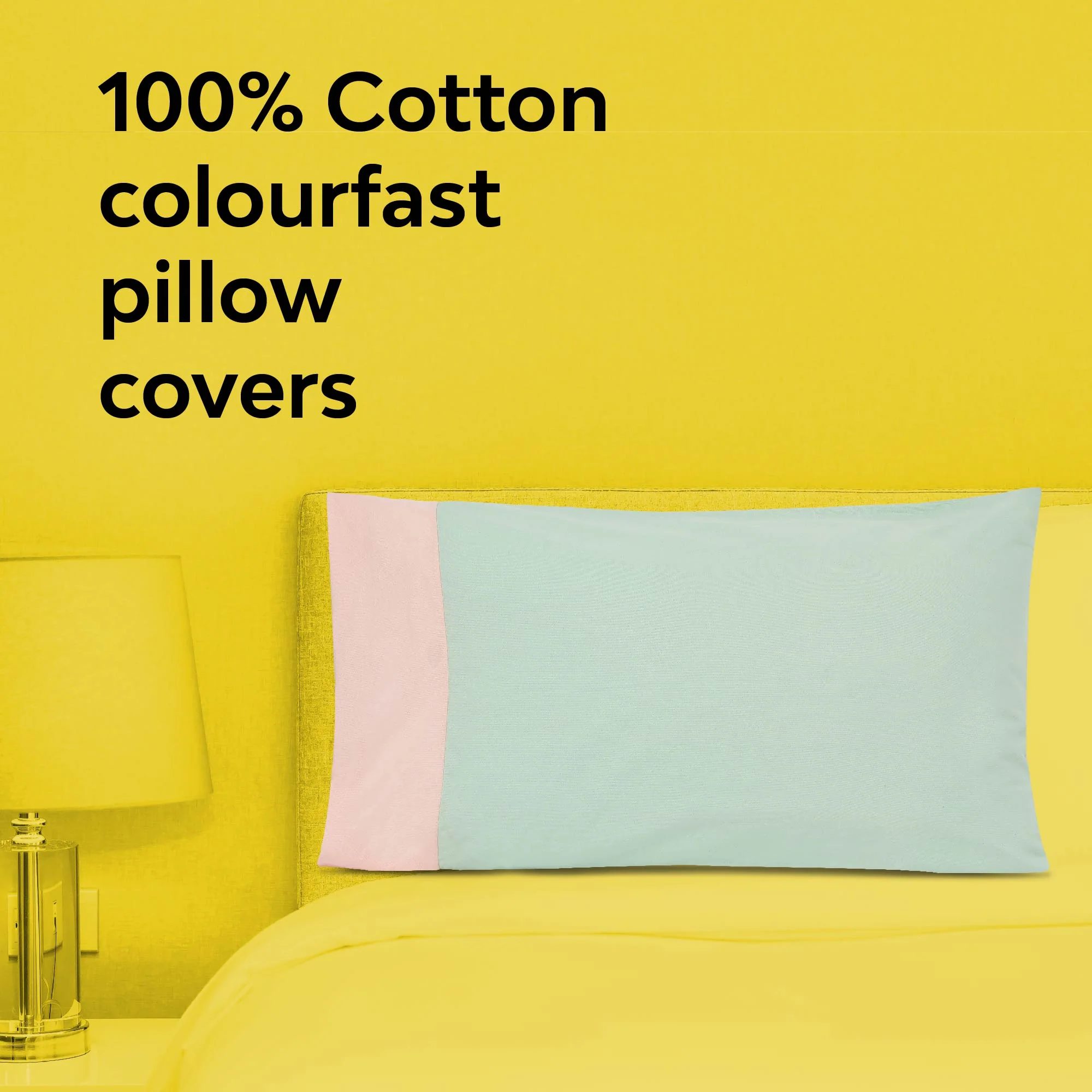 Colour Accent 100% Cotton Bed Pillow Cover | Single - Image 5