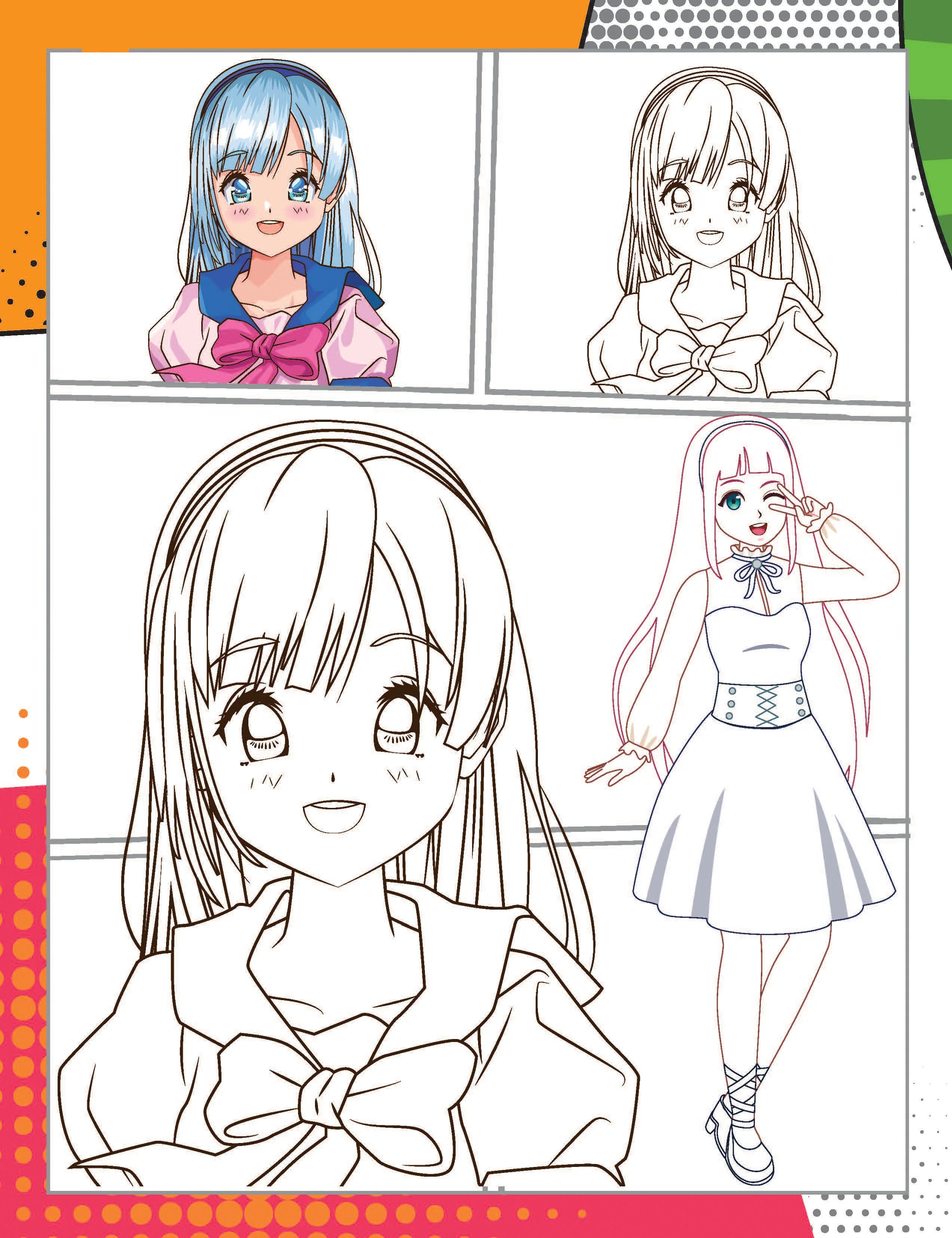 Colour Your Own Manga Book 1 With Free Manga Colouring Poster Age 4+ - Image 4