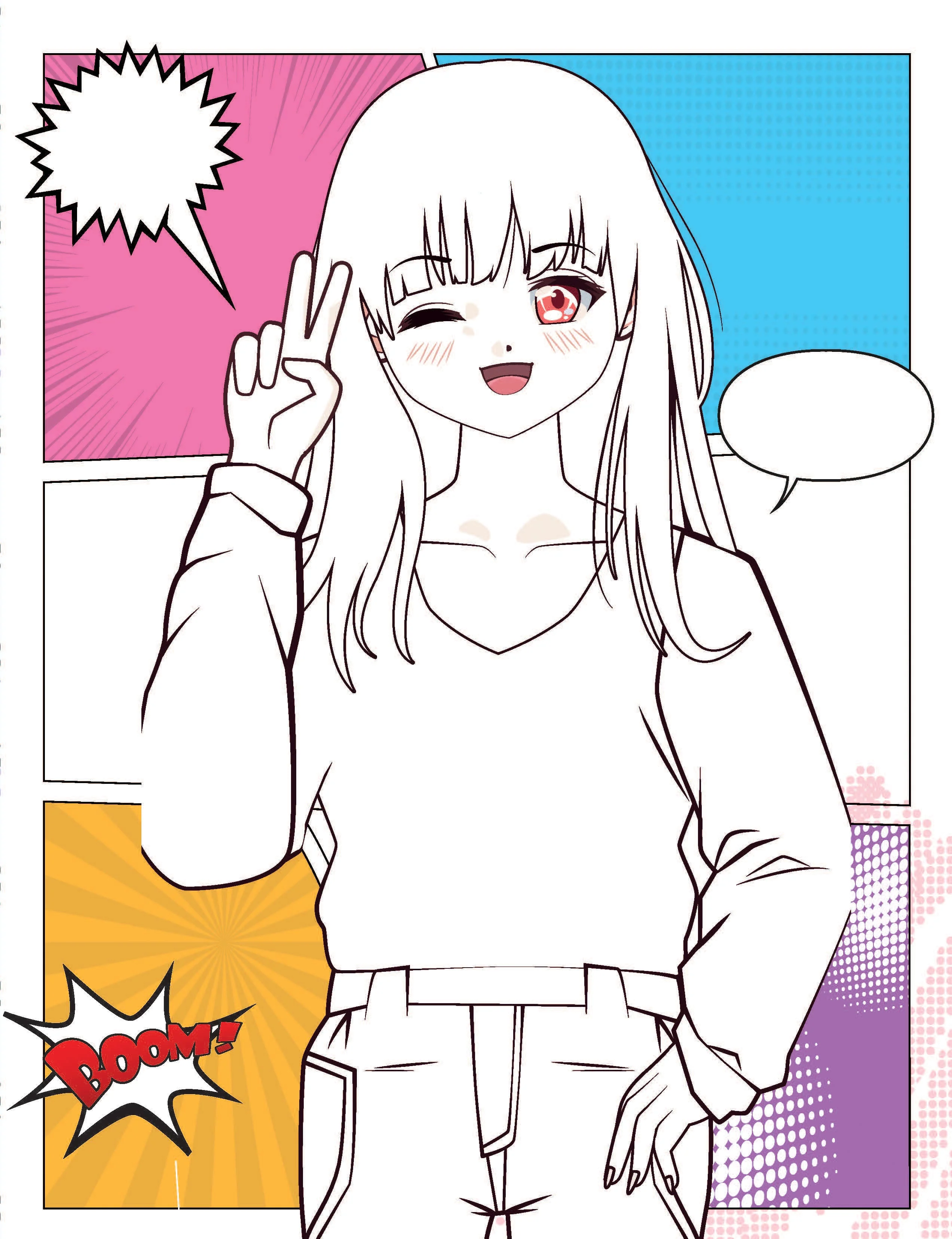Colour Your Own Manga Book 1 With Free Manga Colouring Poster Age 4+ - Image 5