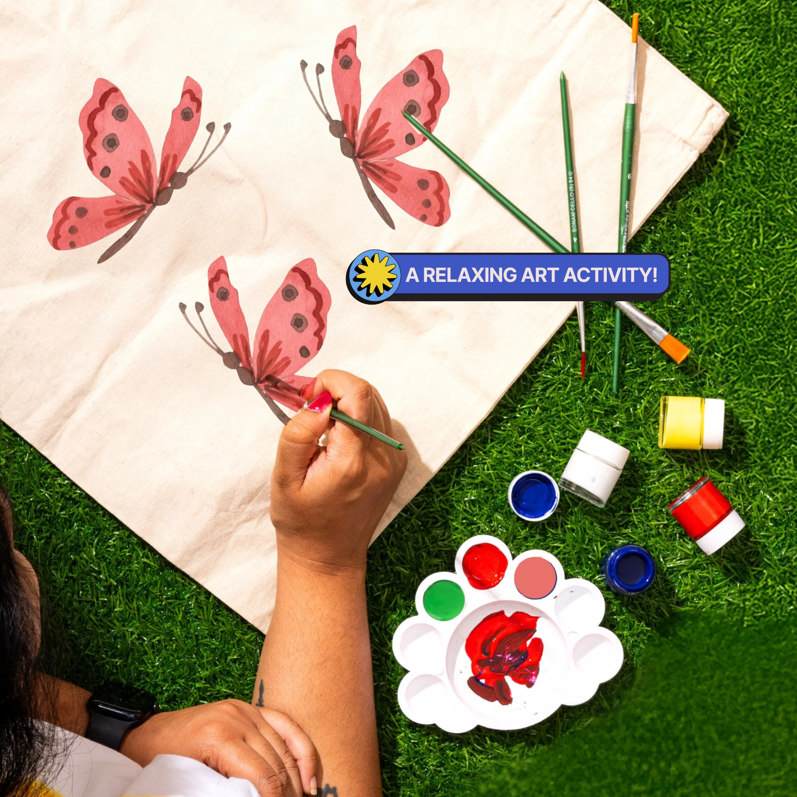 COMBO : DIY Block Printing Kit (Tote Bag) & DIY Tote Bag Painting Kit - Image 4