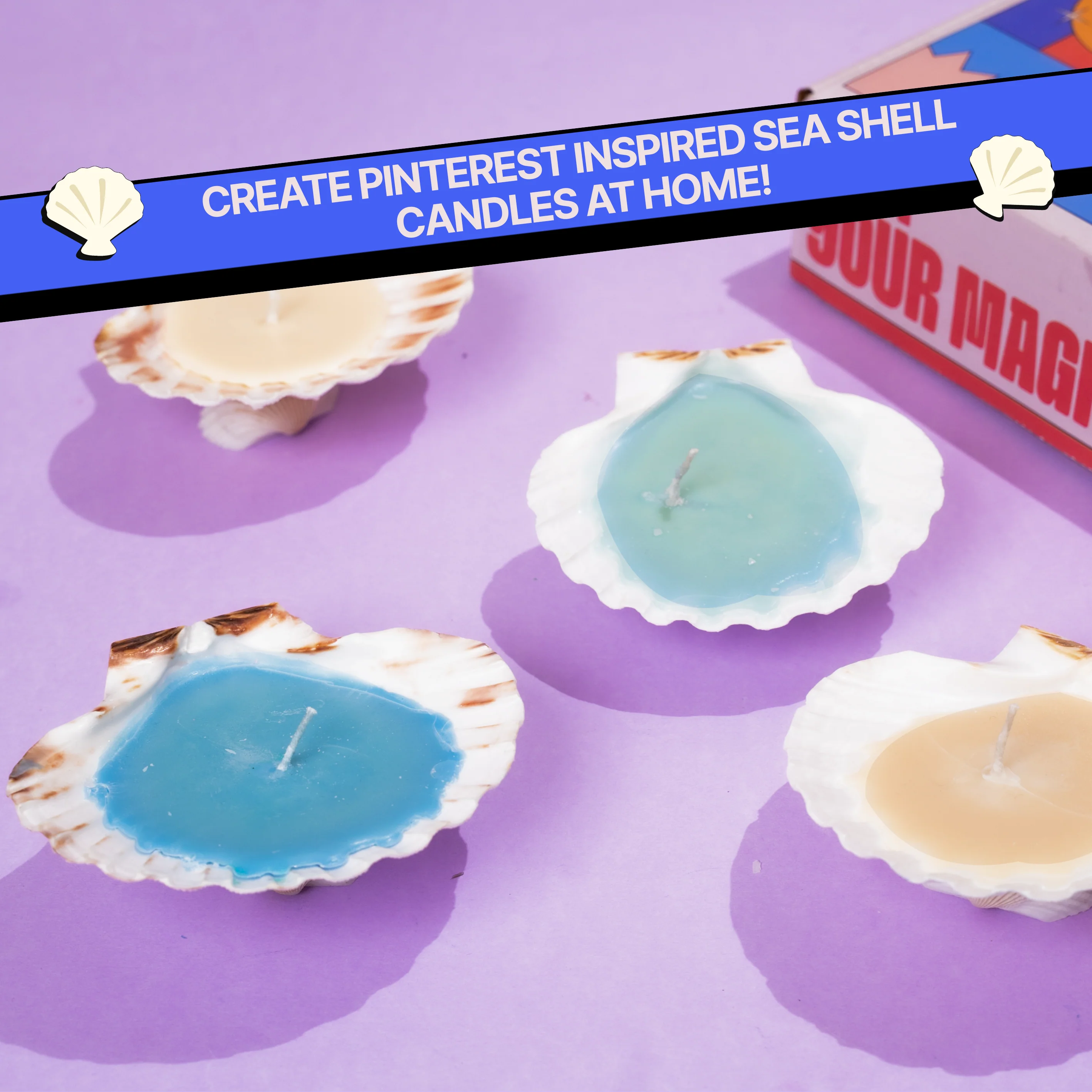 COMBO : DIY Shell Candle Kit & DIY Decoupage Shells Kit - Image 4