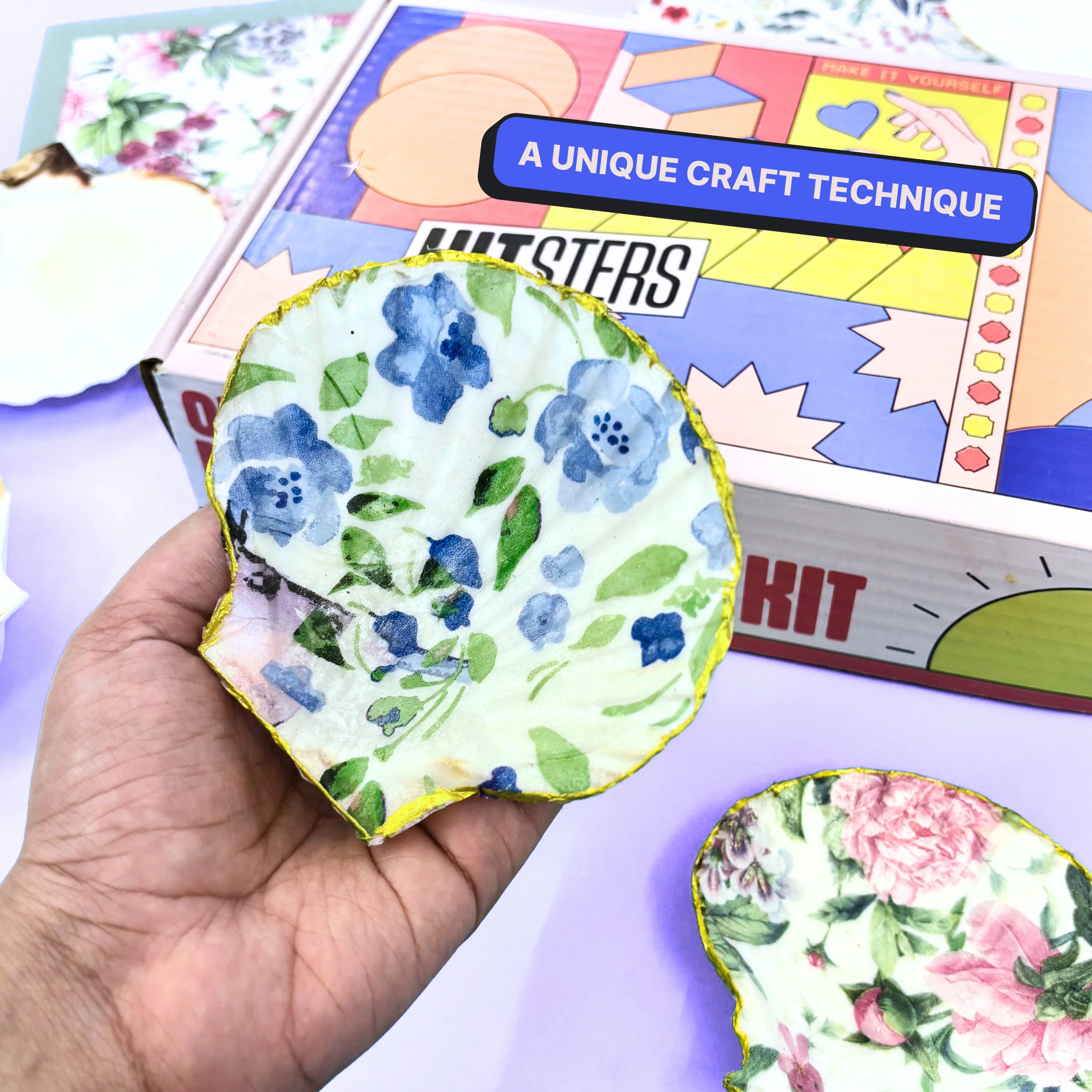 COMBO : DIY Shell Candle Kit & DIY Decoupage Shells Kit - Image 7