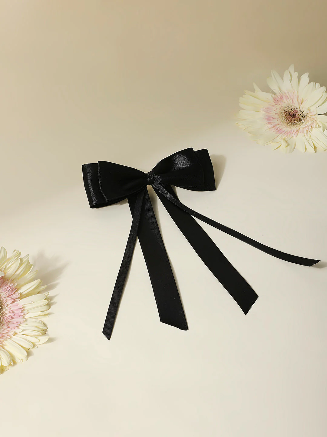 Combo of 2 Satin Silk Ribbon Double Bow Long Tail Hair Bow - Image 3