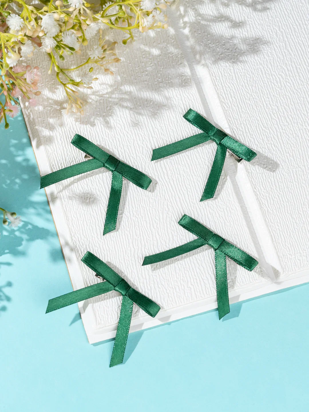 Combo of 4 Satin Silk Mini Hairpin Bow - Image 10