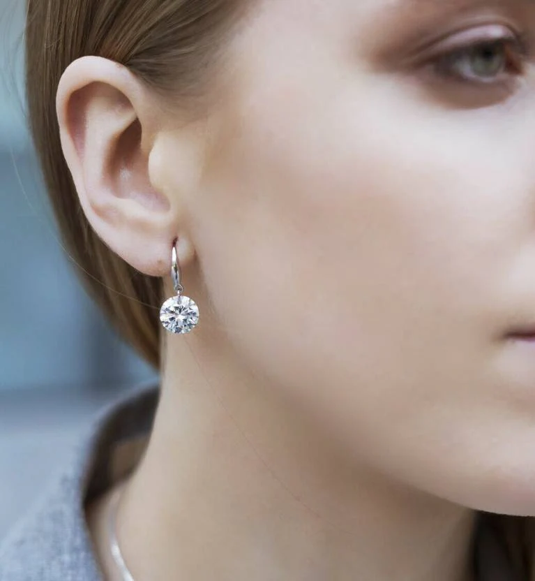 Combo Of Rose Gold & Silver Plated White Stone Drop Earrings For Women & Girl - Image 2