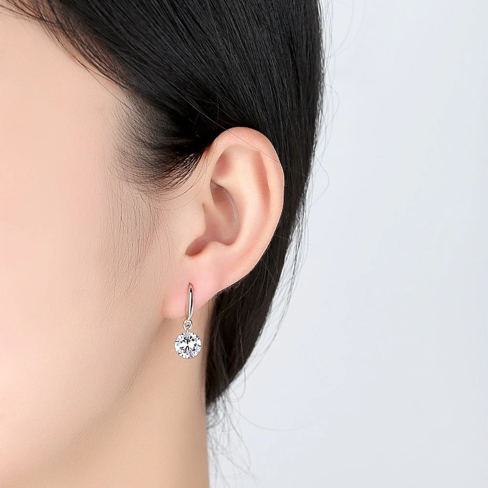 Combo Of Silver Plated Pink And White Stone Drop Earrings For Women And Girl Crystal Copper Stud Earring - Image 3