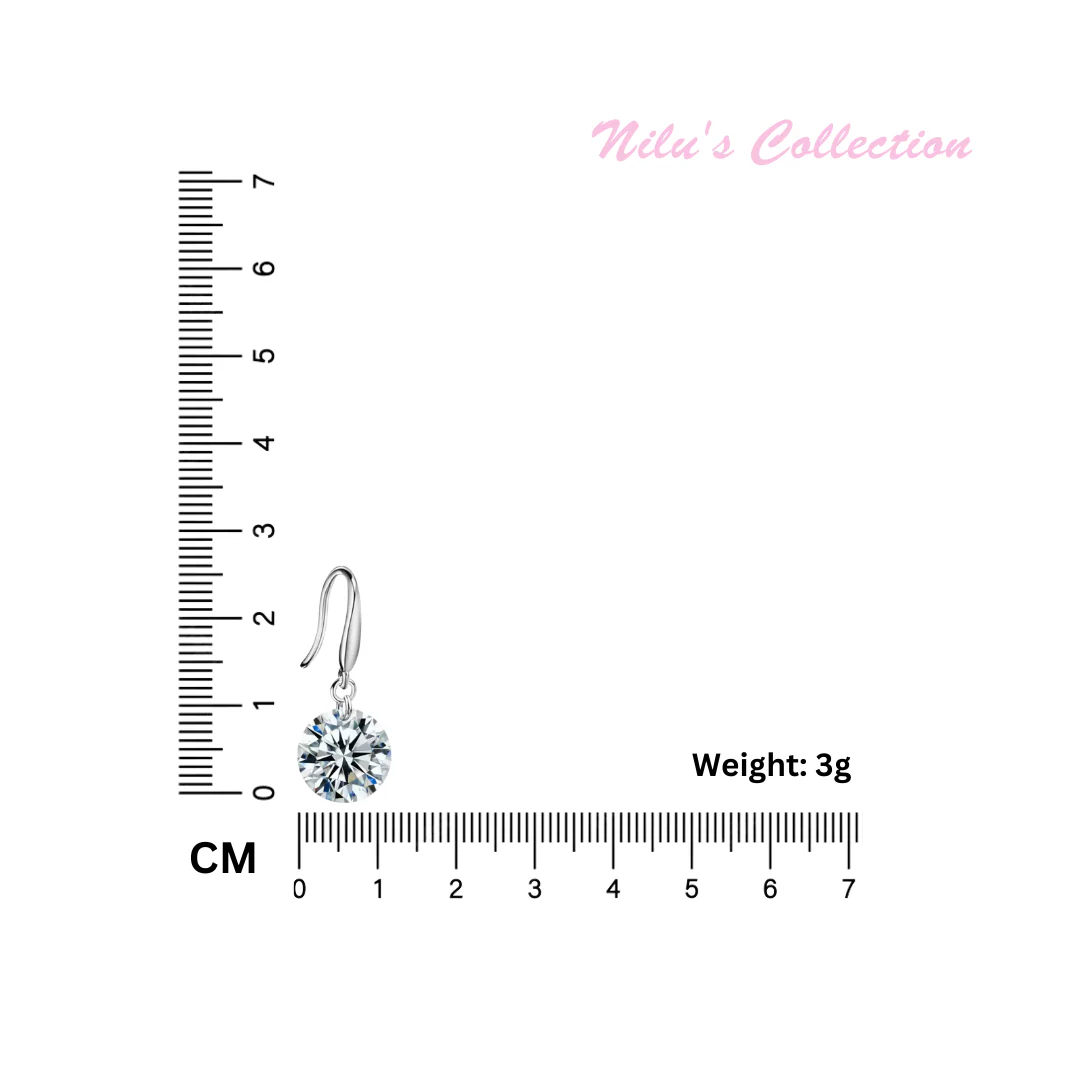 Combo Of Silver Plated Pink And White Stone Drop Earrings For Women And Girl Crystal Copper Stud Earring - Image 7