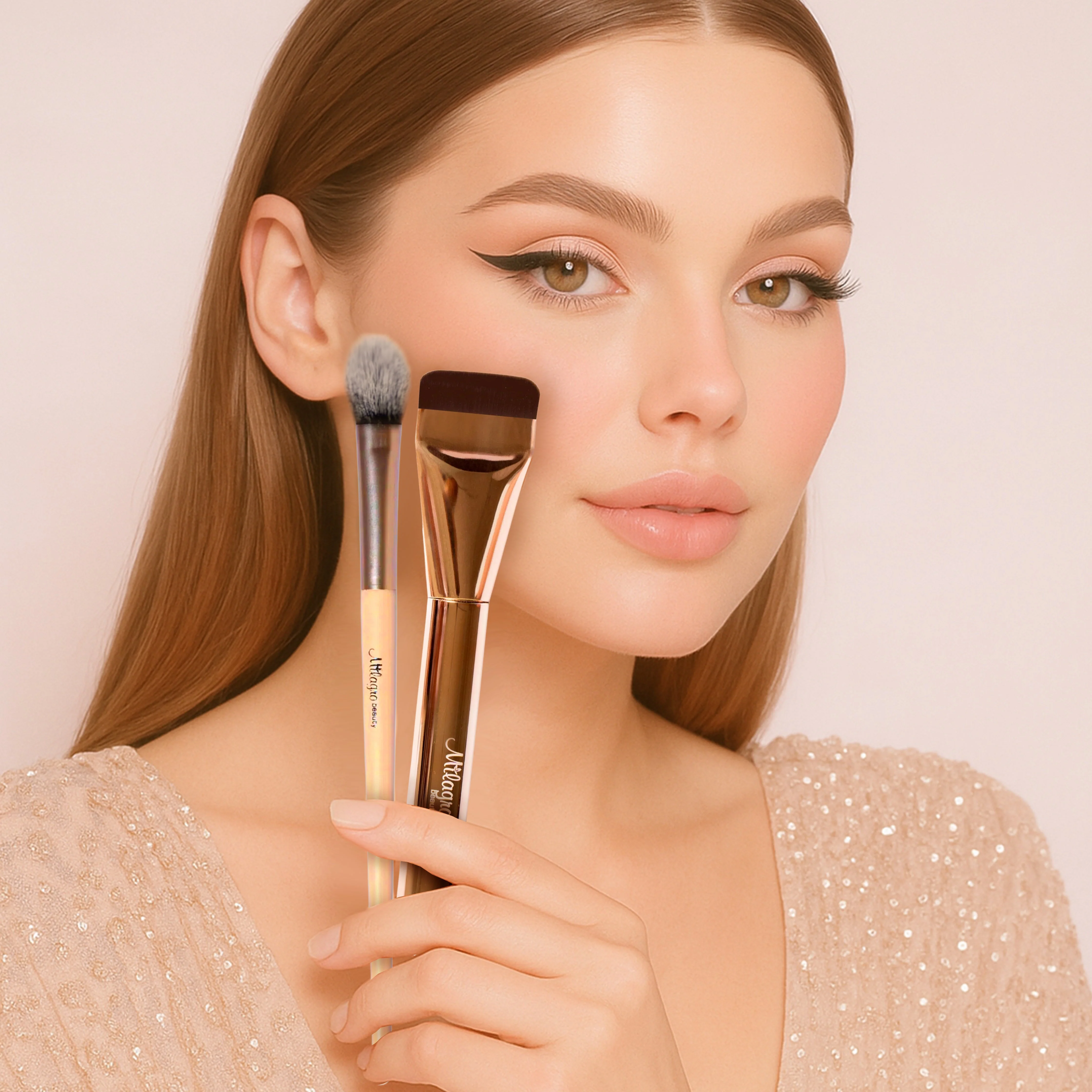 Concealer Brush 13 Pro+Glass skin foundation brush 18 - Image 5