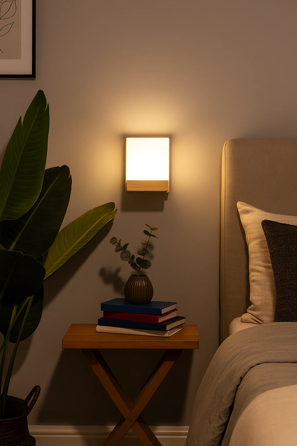 Contemporary Glass Metal Wood Wall Light - Image 6