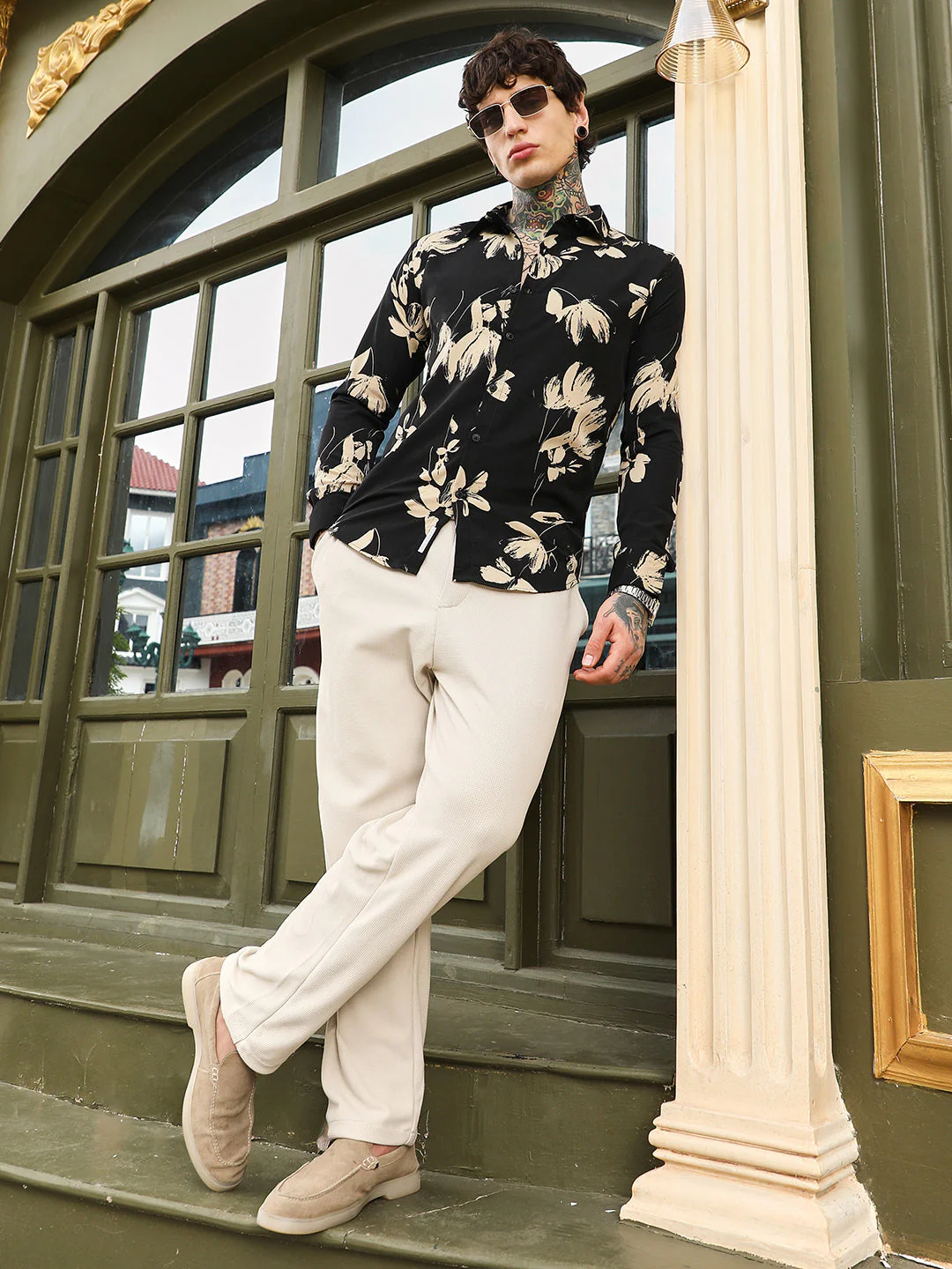 Contrast-Petalia Imprint Shirt - Image 6