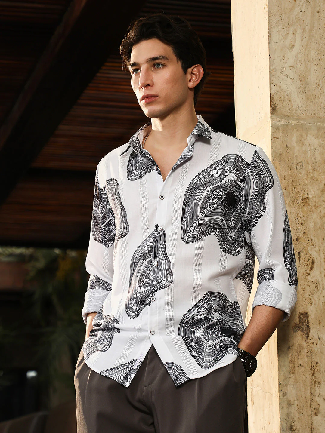 Contrast-Spool Jacquard Shirt - Image 2