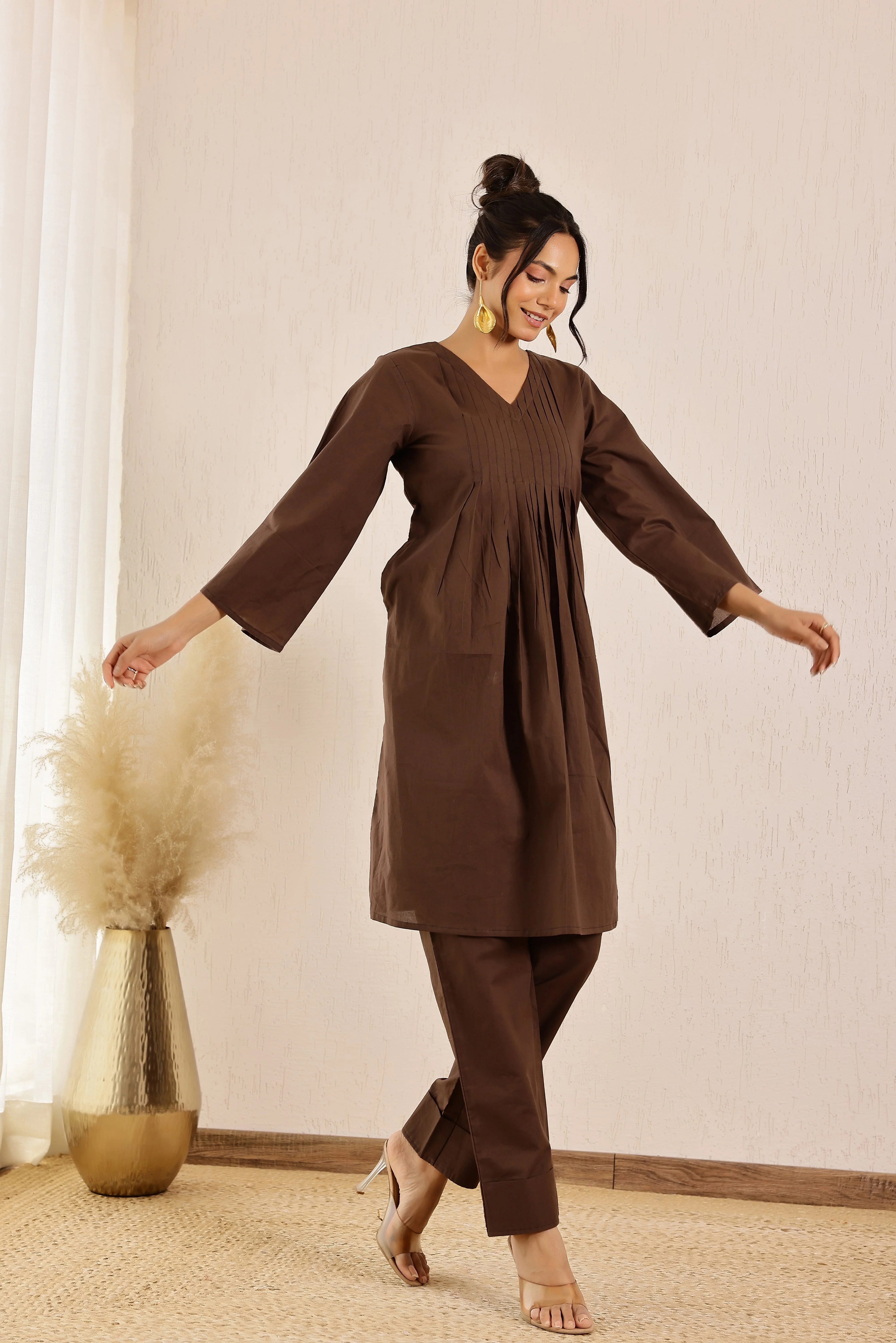 Cookie Brown Solid Coord Set - Image 3
