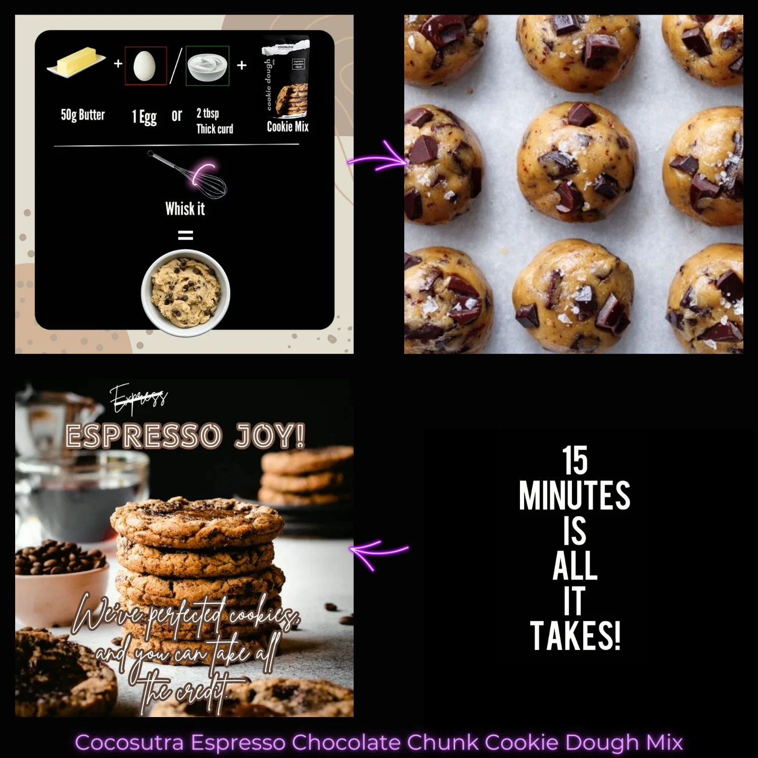 Cookie Dough Mix Combo | Pack of 4 | 860 g - Image 5