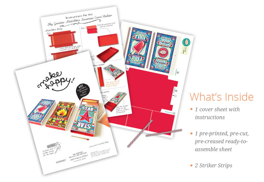 COOL Matchbox Business Card Holder DIY Paper Craft Kit - Image 4