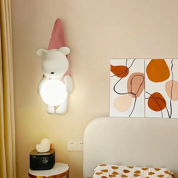 CORAL TREE Cartoon Wall Light, LED Wall Light for Kids Room, Little Bear Wall Light, Cute Wall Light, 8W 3000K Hardwired Wall Light for Kids Room, Nursery - Image 4