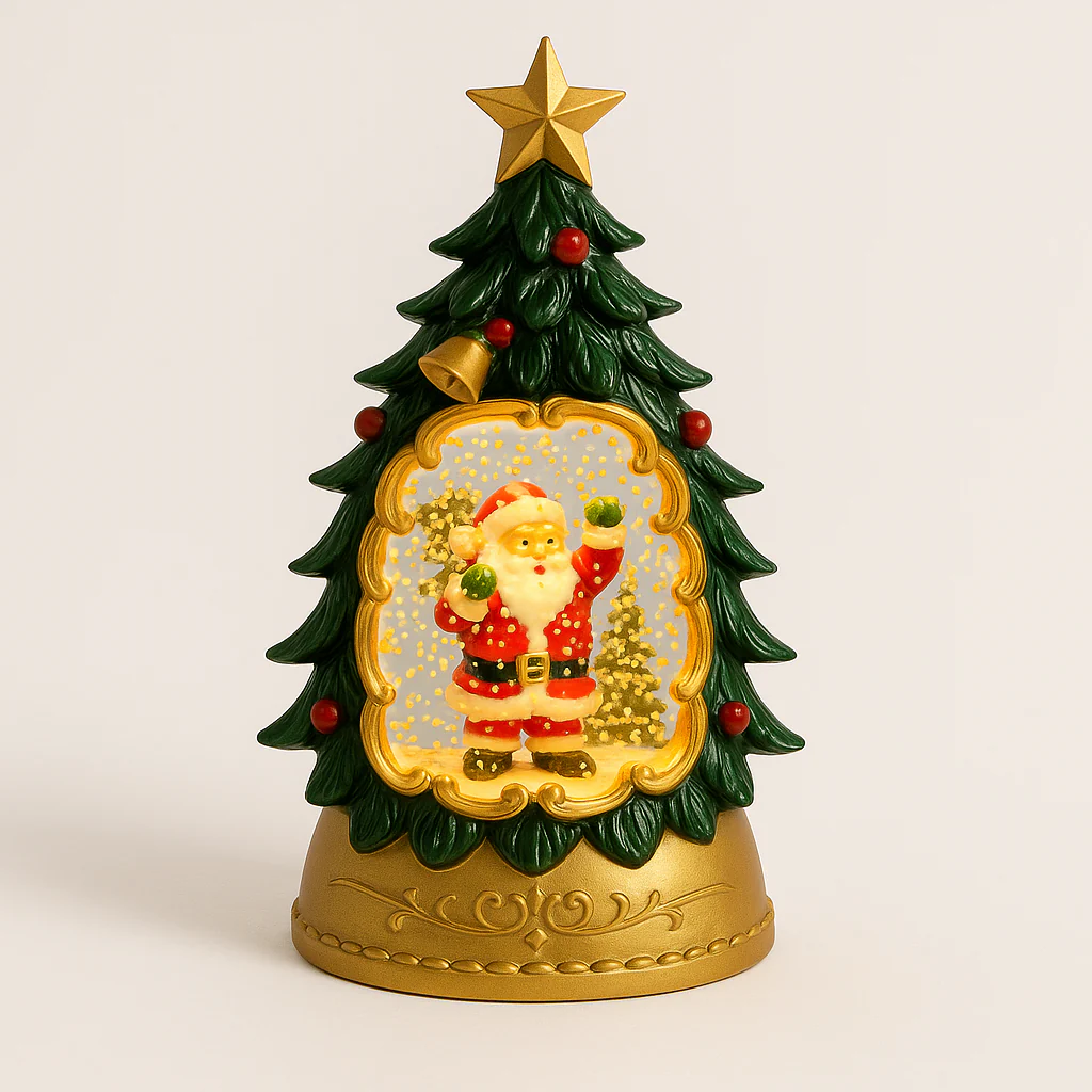 Coral Tree LED Santa Christmas Tree Lantern – 14.5 cm Festive Table Décor Light - Image 2