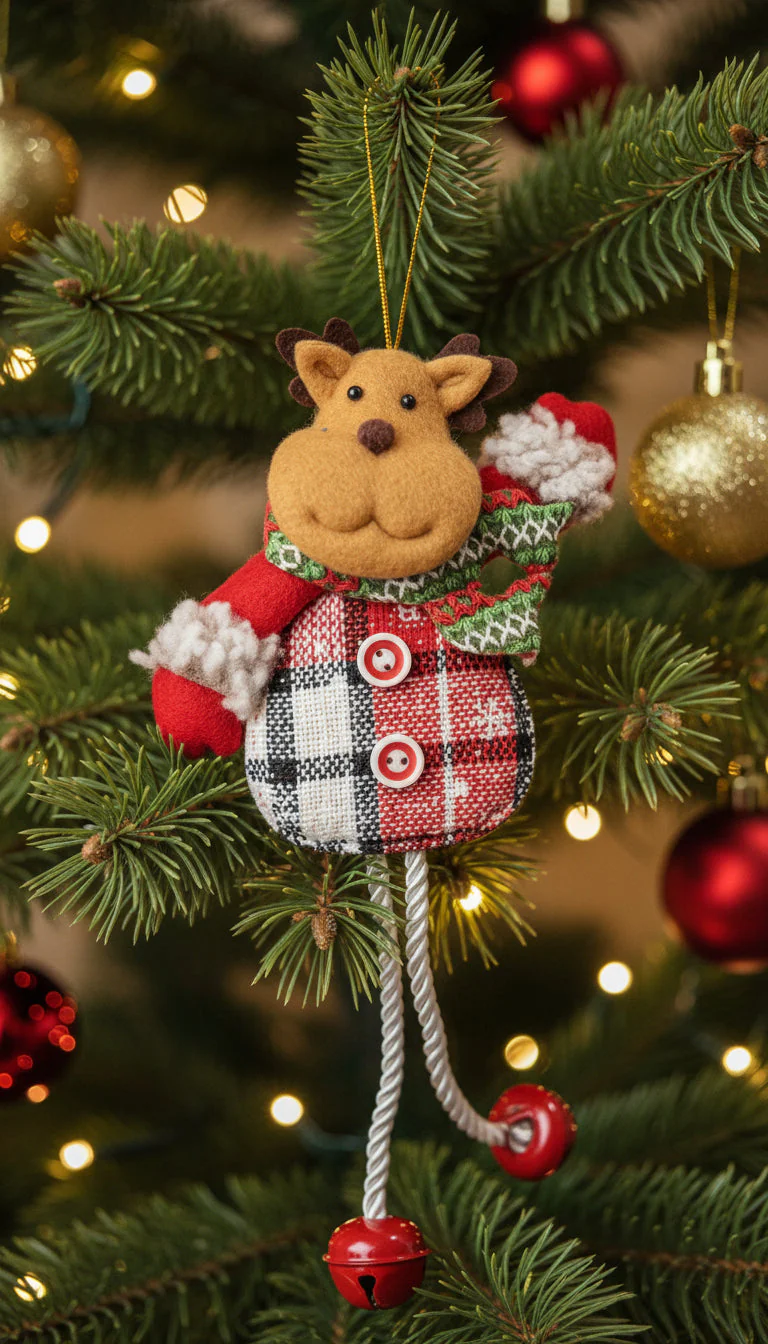Coral Tree Set of 3 Christmas Ornaments – Santa, Reindeer & Snowman - Image 5