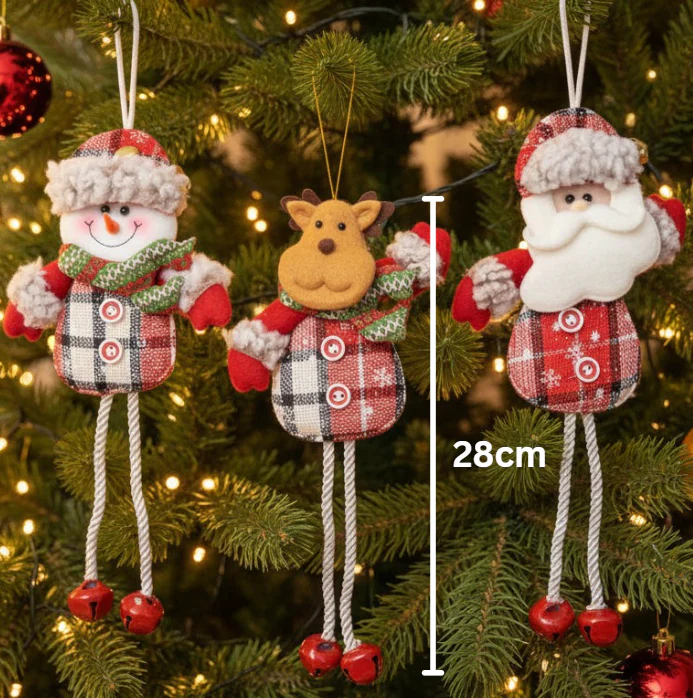 Coral Tree Set of 3 Christmas Ornaments – Santa, Reindeer & Snowman - Image 7