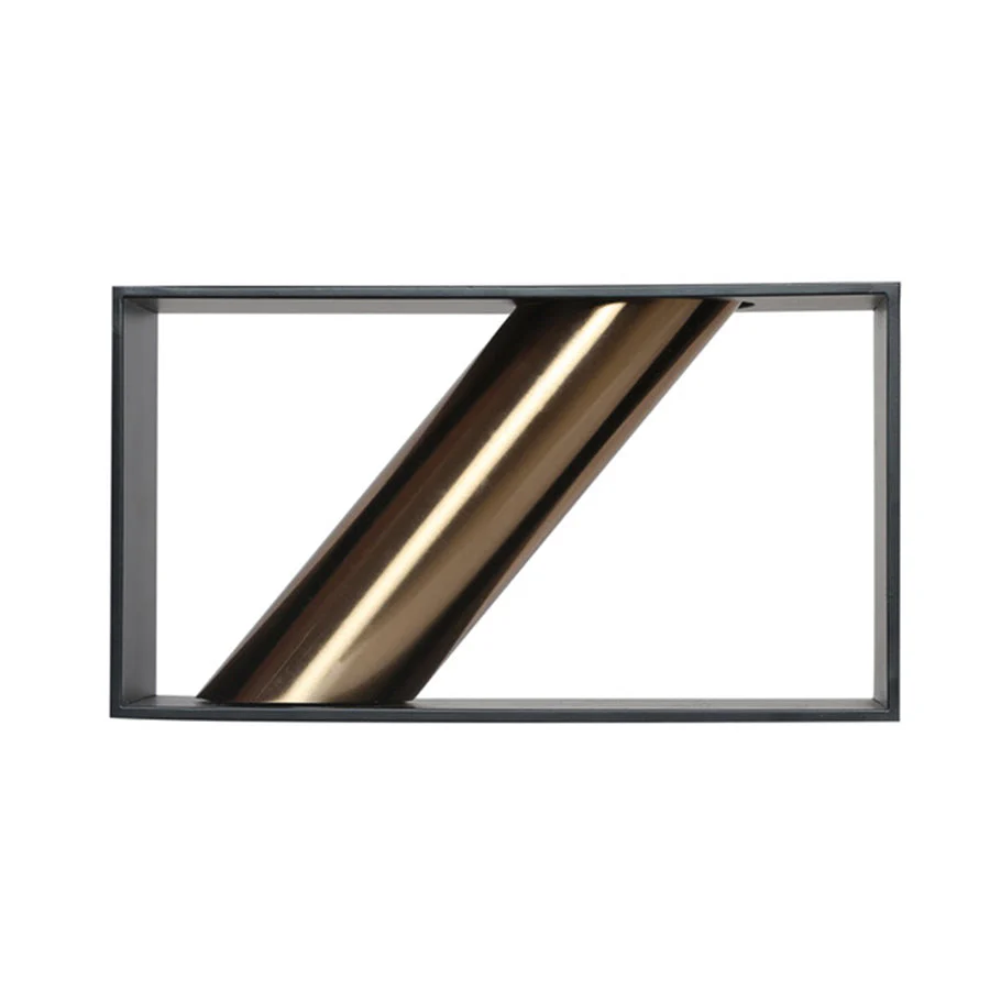 Coral Tree Vertical Metal Vase with Diagonal Pattern Brass (Black) - Image 4
