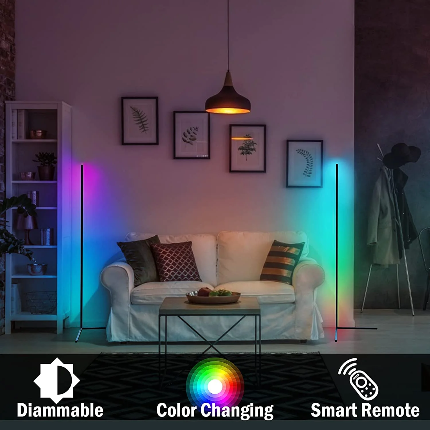 Corner Vertical Floor Lamps with App-Based Control System - Image 2