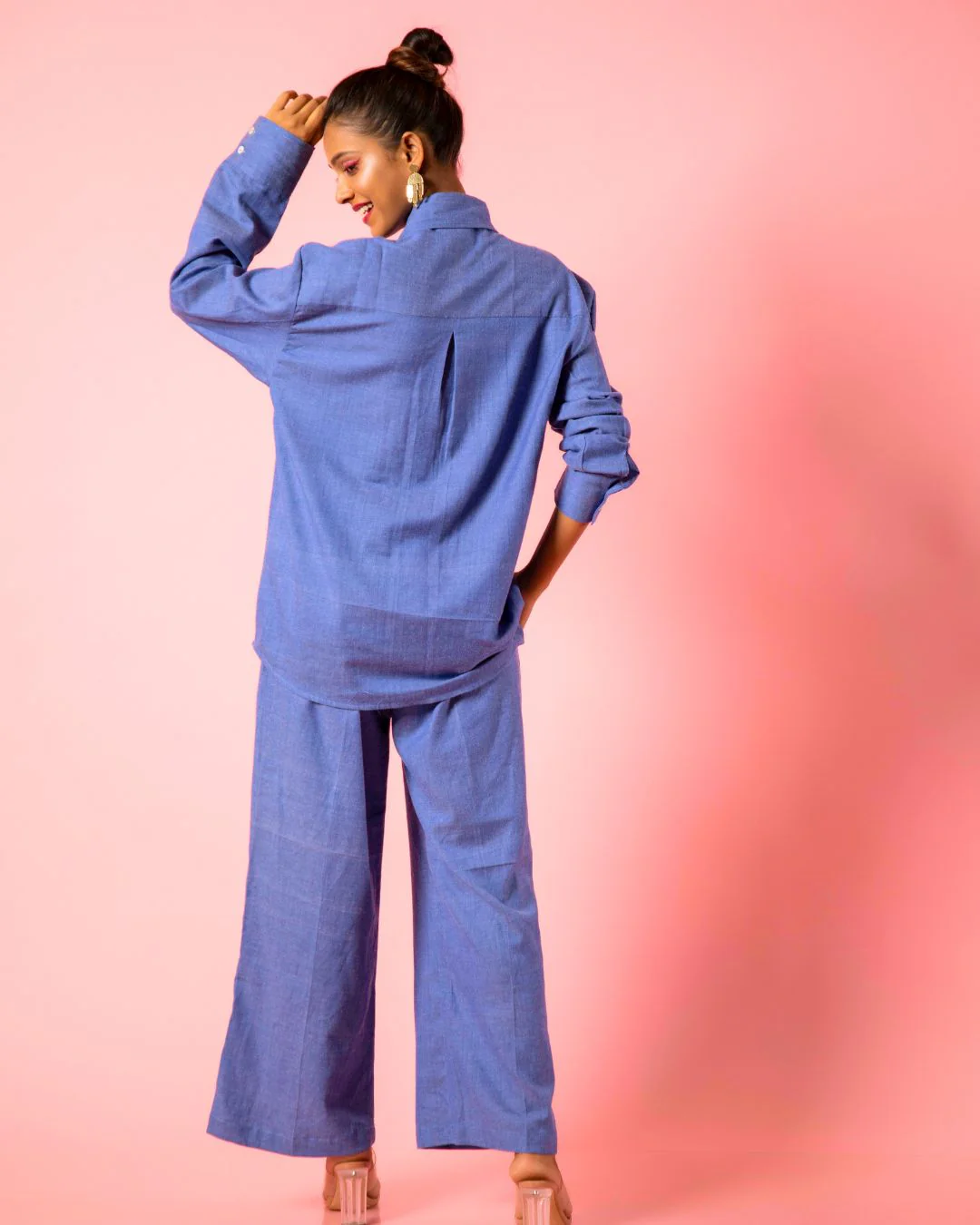 Cotton Two Piece Denim Blue Coord Set - Image 4