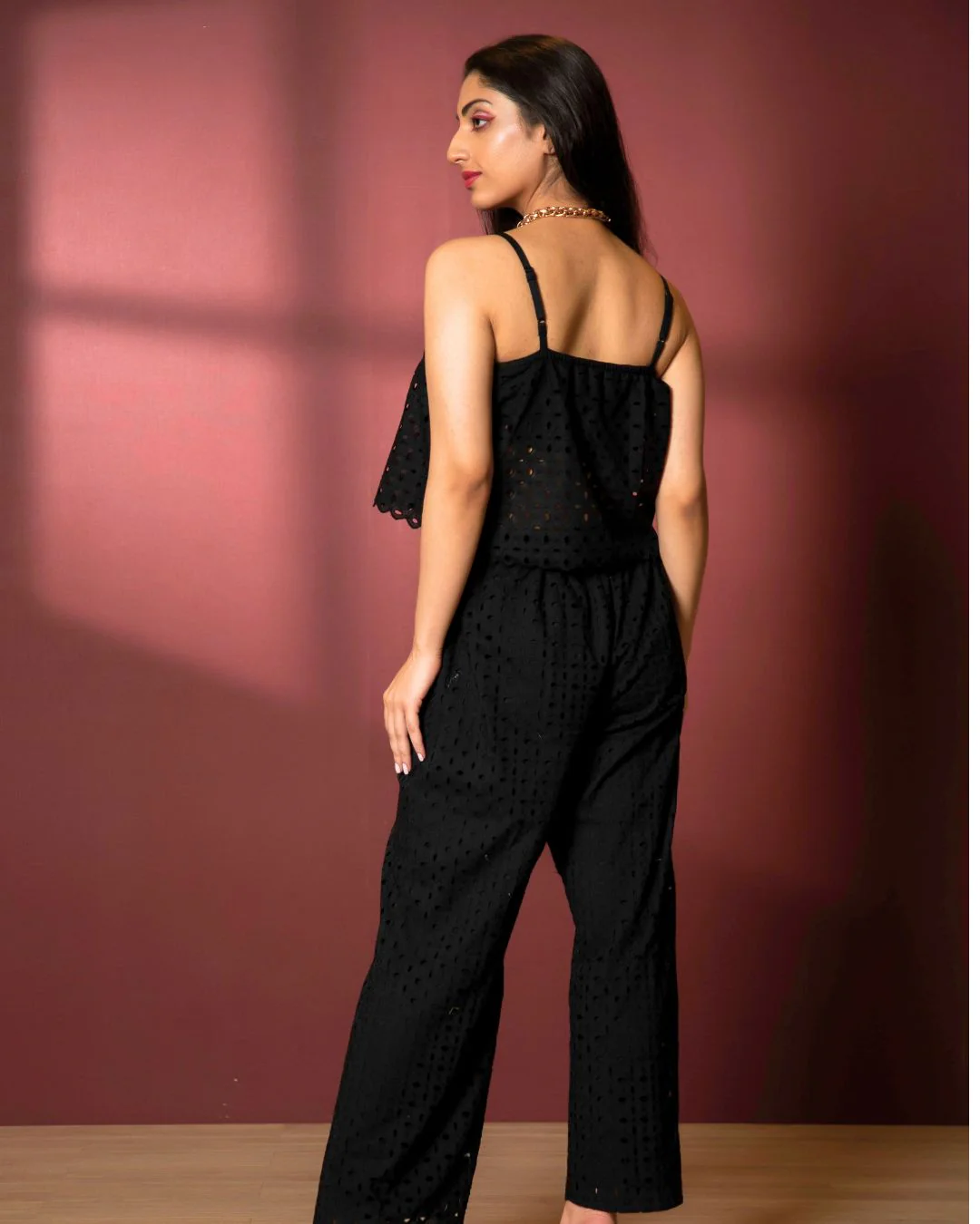 Cotton Two Piece Top with Pants Coord Set - Image 2