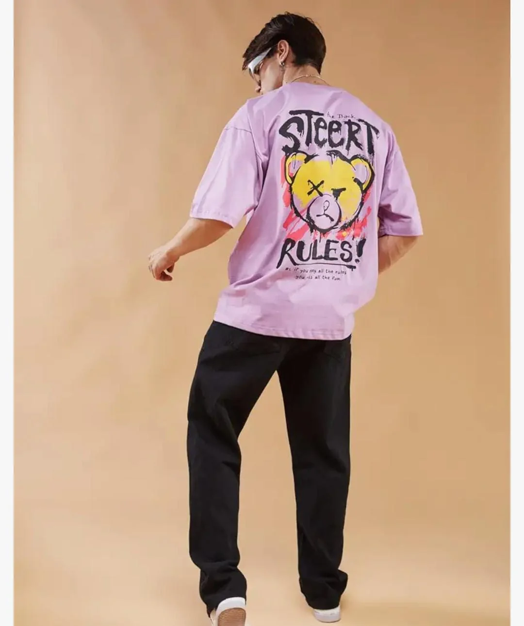 Crazybee<> Backprint T-shirt - Pink Street Rules - Image 3