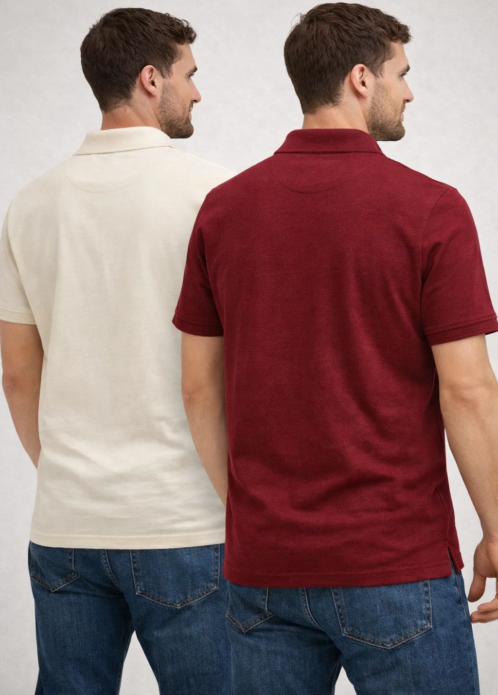 Crazybee- Pack of 2 Polo > Maroon + OffWhite collar - Image 2