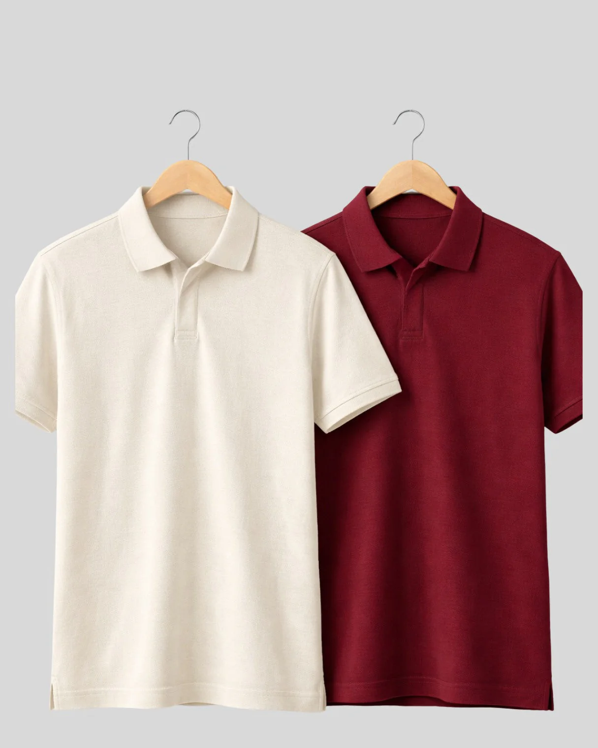 Crazybee- Pack of 2 Polo > Maroon + OffWhite collar - Image 4
