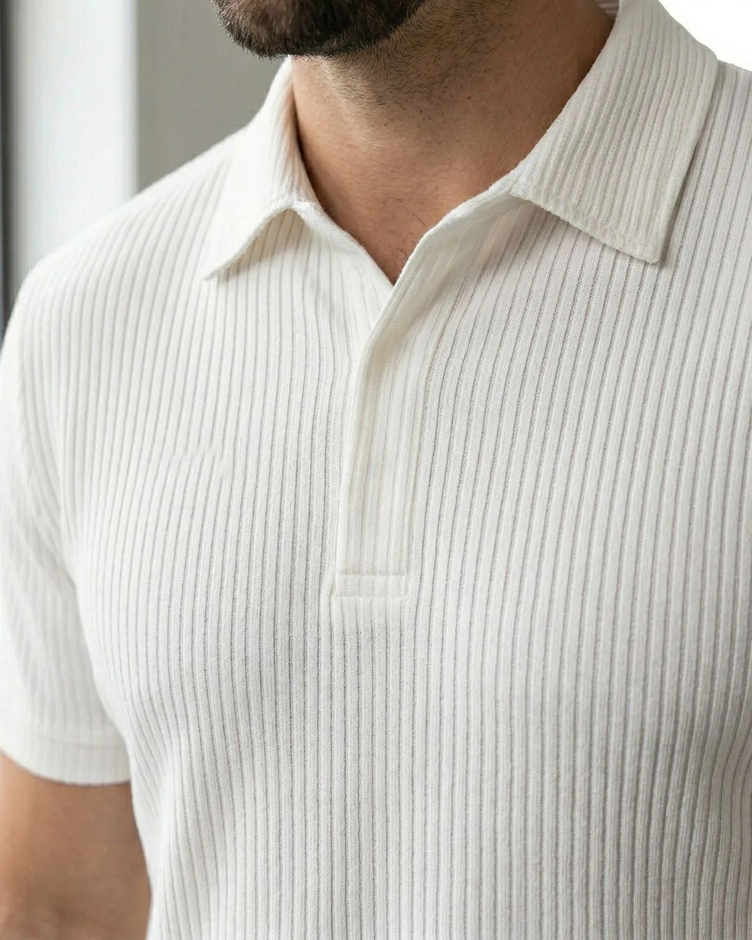 Crazybee<> Polo Rib_WhitePlain Polo - Image 2