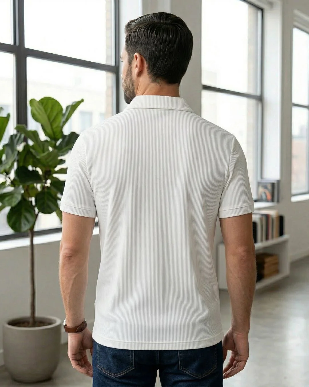 Crazybee<> Polo Rib_WhitePlain Polo - Image 3