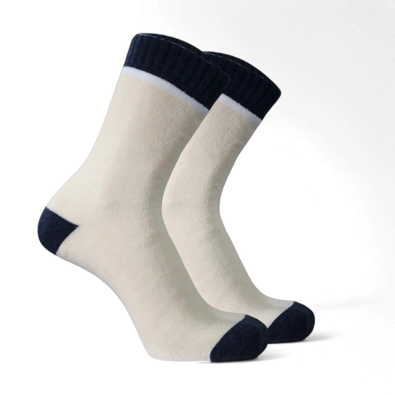 CREAM/DARK BLUE- DRIZY EDITION- ORGANIC TERRY COTTON