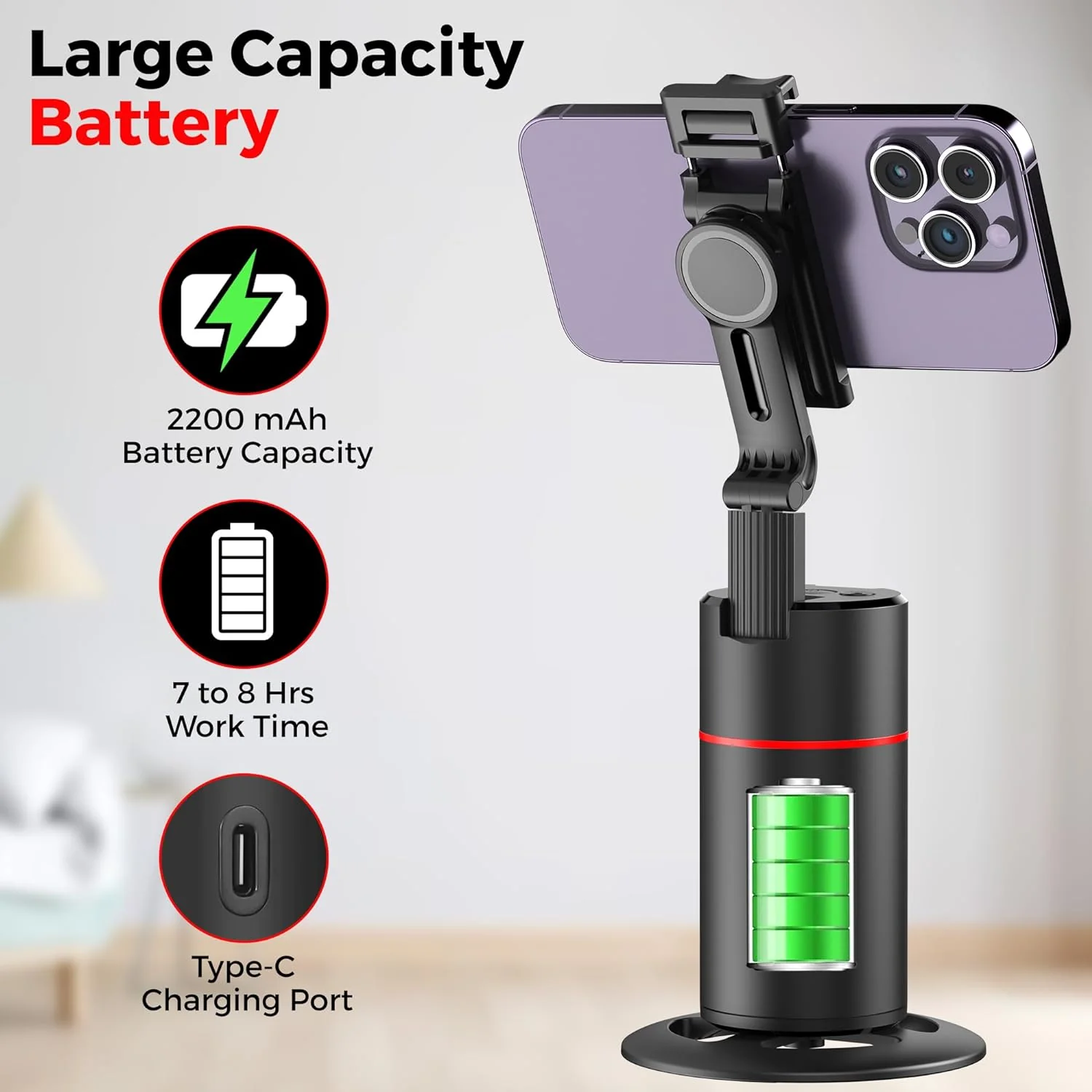 Create360: 360° Face Tracking Phone Holder with Auto Motion, Gesture Control & Remote for Vlogging, Streaming & Video Recording - Image 10
