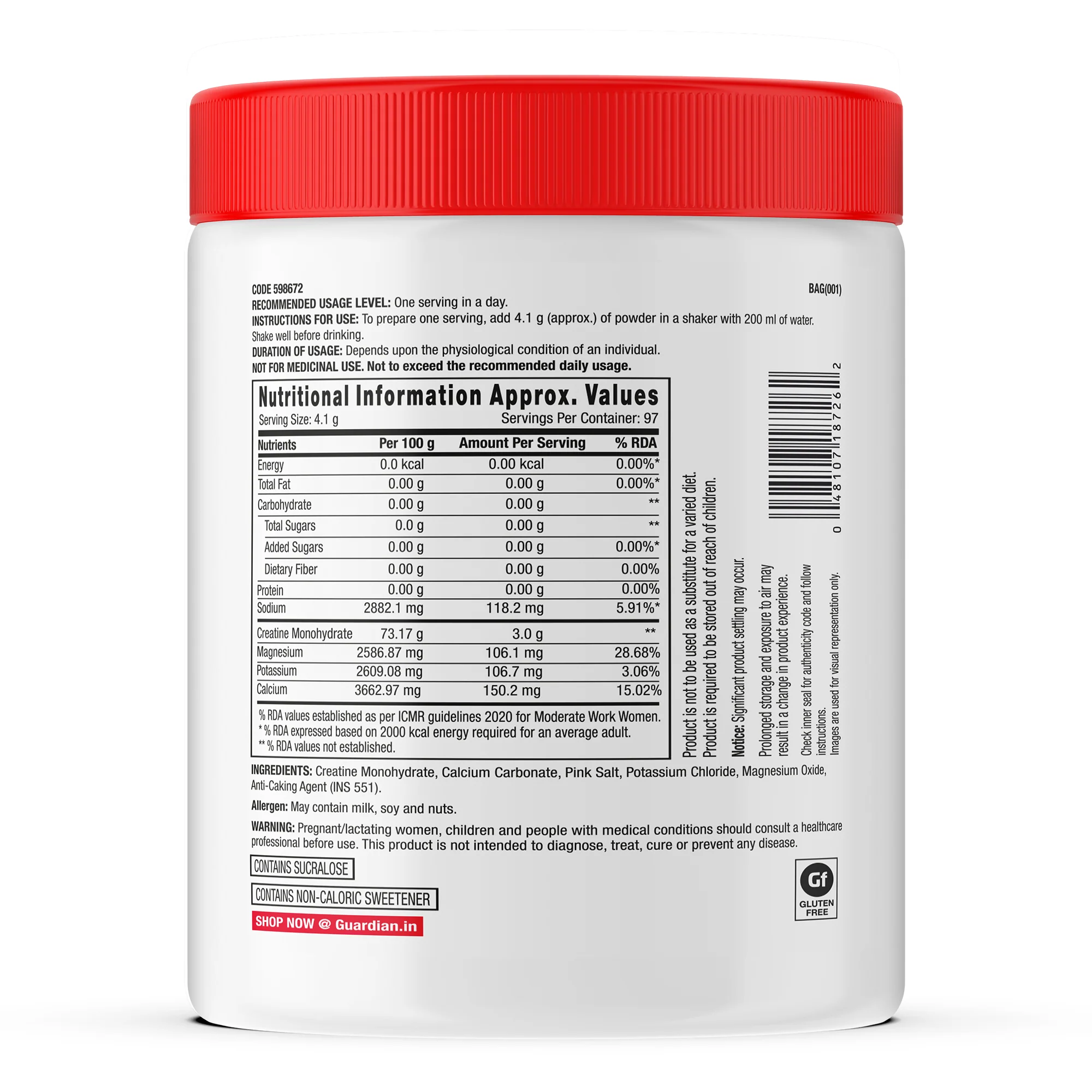 Creatine + Electrolytes (Unflavoured) 400 g - Image 11