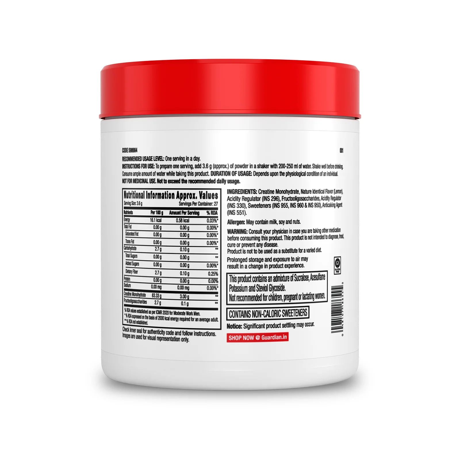 Creatine Monohydrate Lemon 100g - Image 11