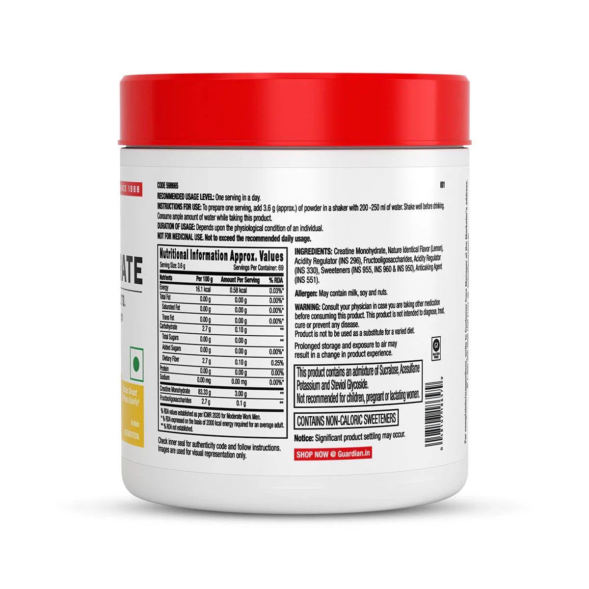 Creatine Monohydrate Lemon 250g - Image 12
