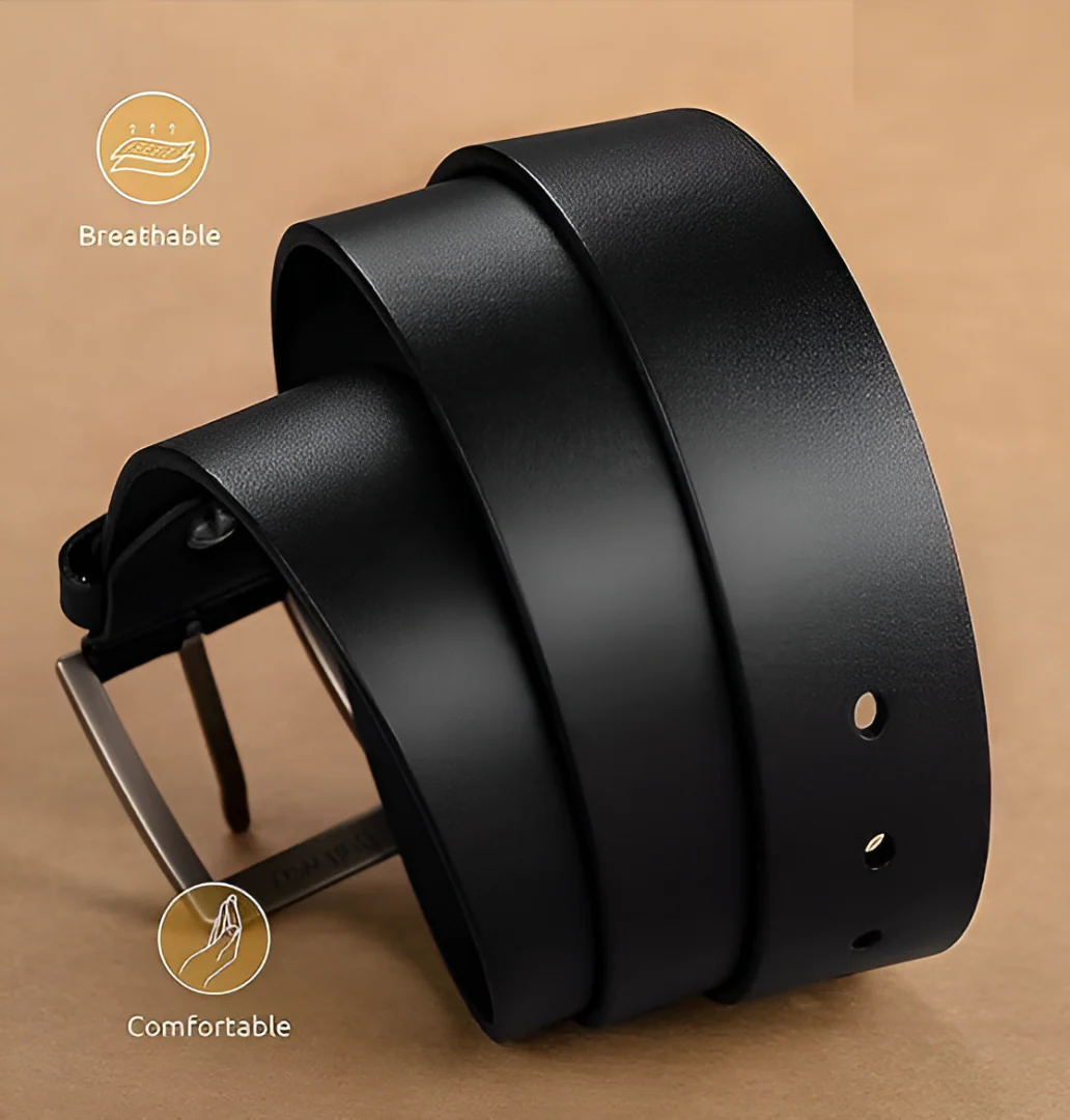 Creature Formal/Casual Black Color Genuine Belts For Men (Length- 46 inches||40MM||BL-042-BLK) - Image 3