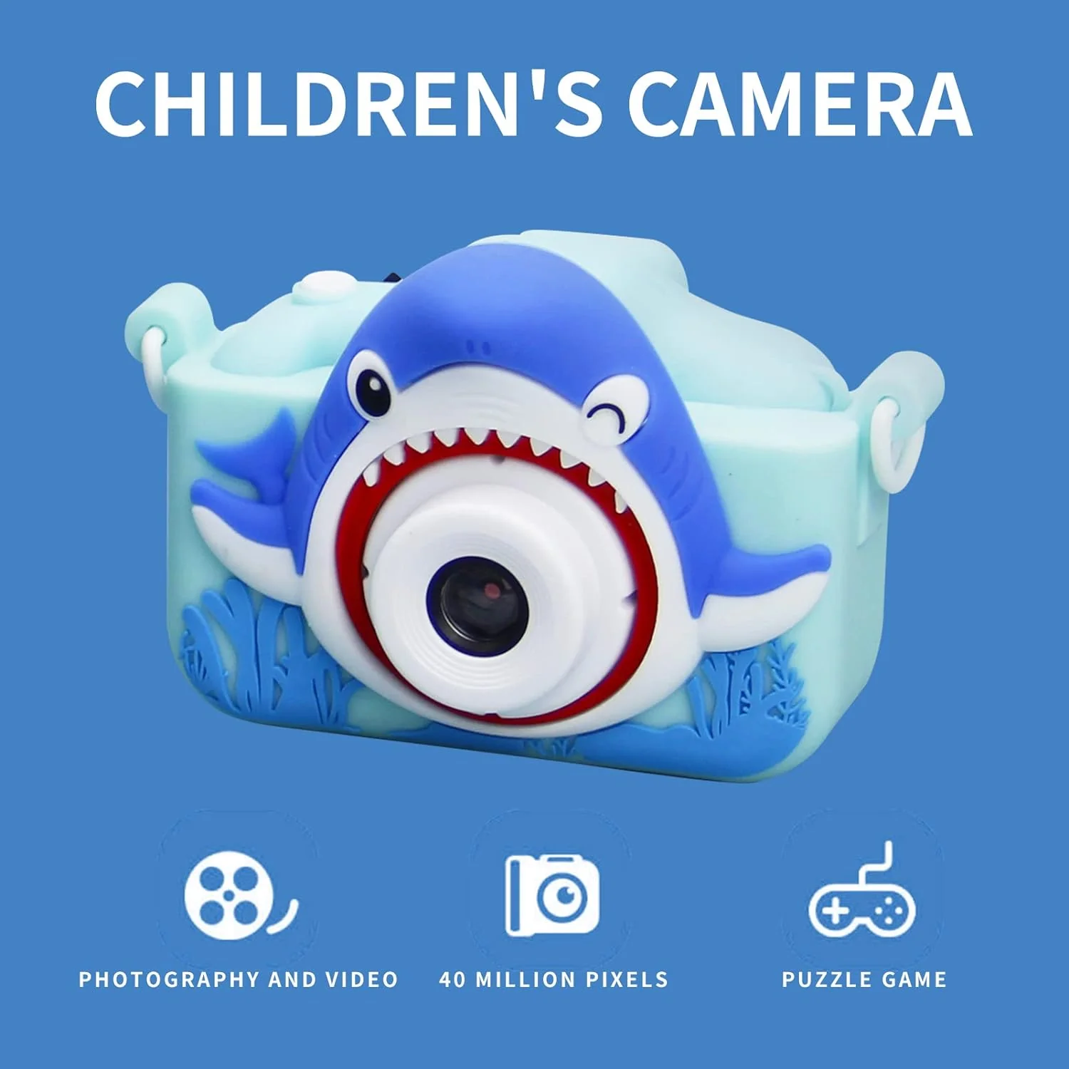 Creatures Capture: Shark -Themed Electronic Camera for Kids with Selfie Camera - Image 4