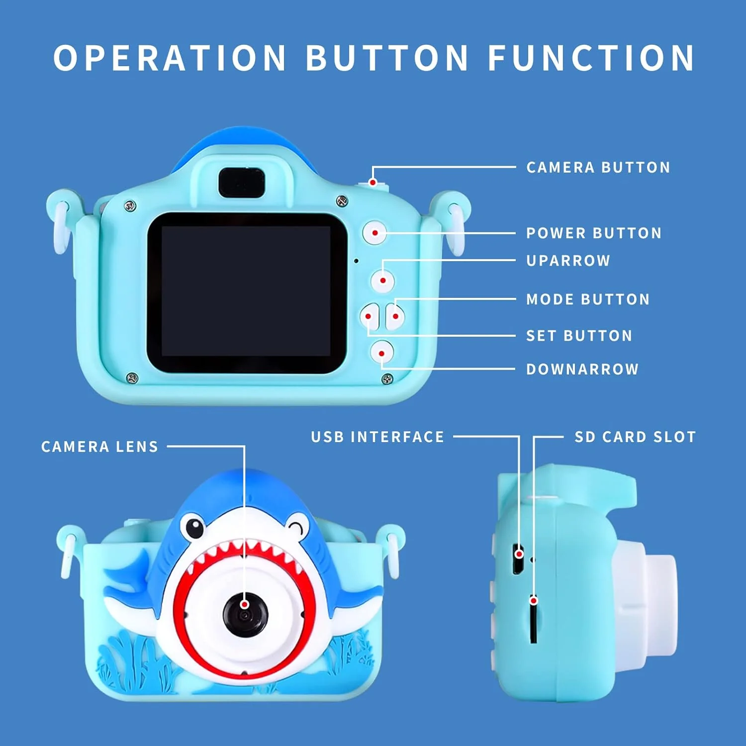 Creatures Capture: Shark -Themed Electronic Camera for Kids with Selfie Camera - Image 6