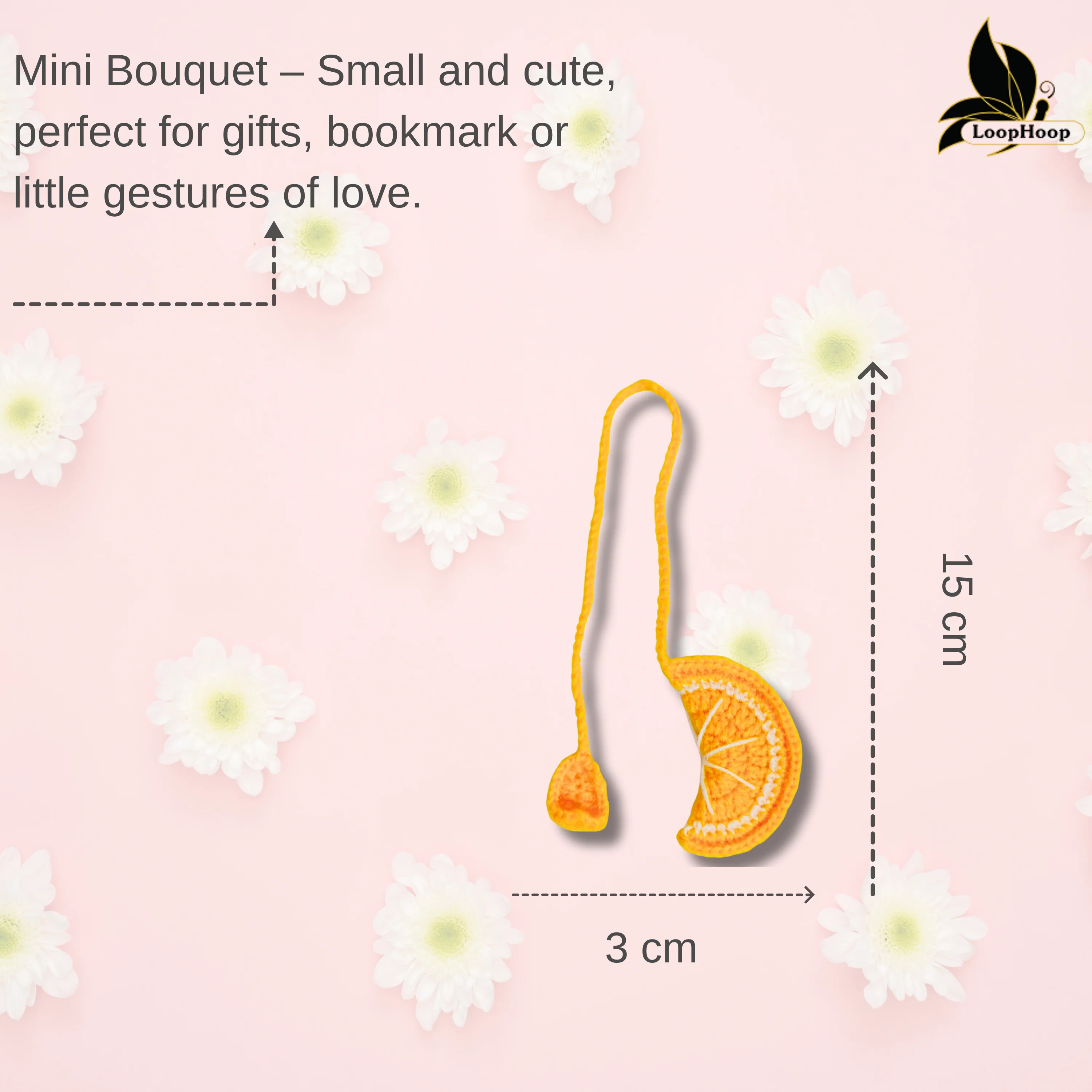 Crochet Handmade Lemon Bookmark (1 steam) - Image 2
